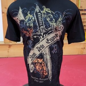 NWT TapOut Premium Tee Live By The Sword Design 100% Cotton 3XL Black